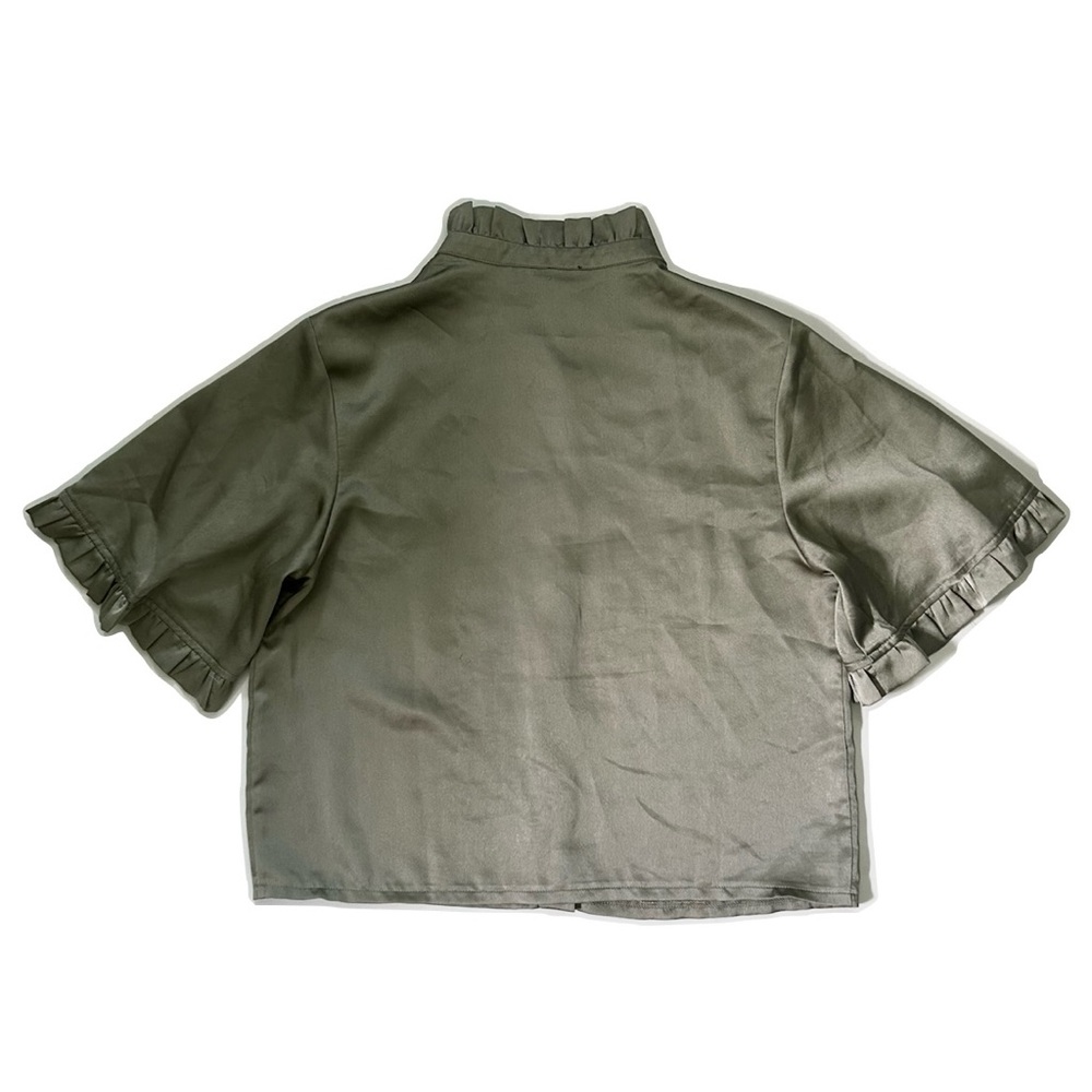 Missguided Khaki Silky Blouse - Picture 3 of 4